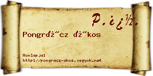 Pongrácz Ákos névjegykártya